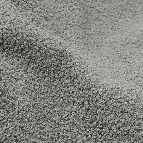 Large Footstool - Boucle Grey Fabric Close-up Image