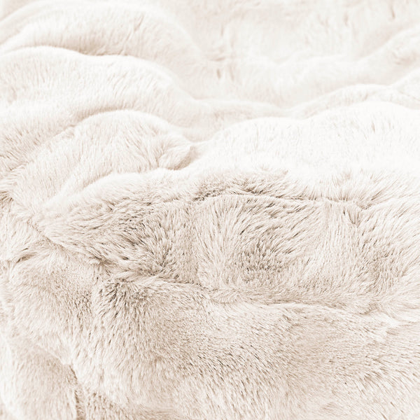 Extra Large Scatter Cushion Cover 70 x 70cm - Bubble Faux Fur Cream Fabric Close-up Image