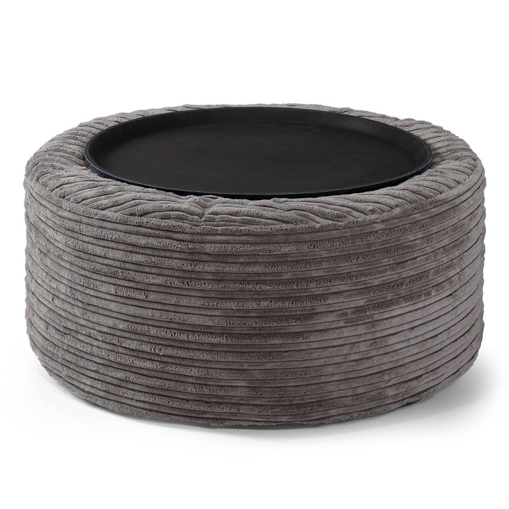 Ottoman Pouf - Cord Graphite Grey 01