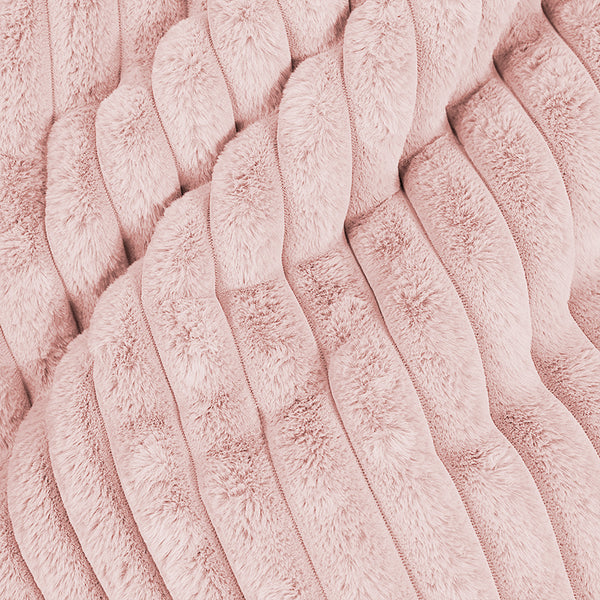 Sloucher Bean Bag Chair - Ultra Plush Cord Dusty Pink Fabric Close-up Image