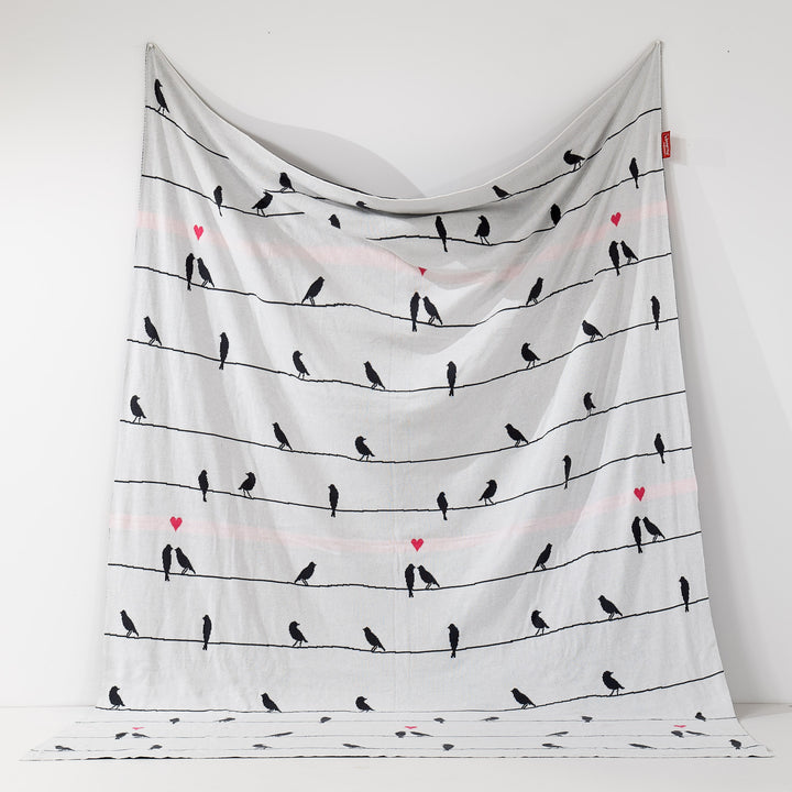 Throw / Blanket - Knitted Bird 02