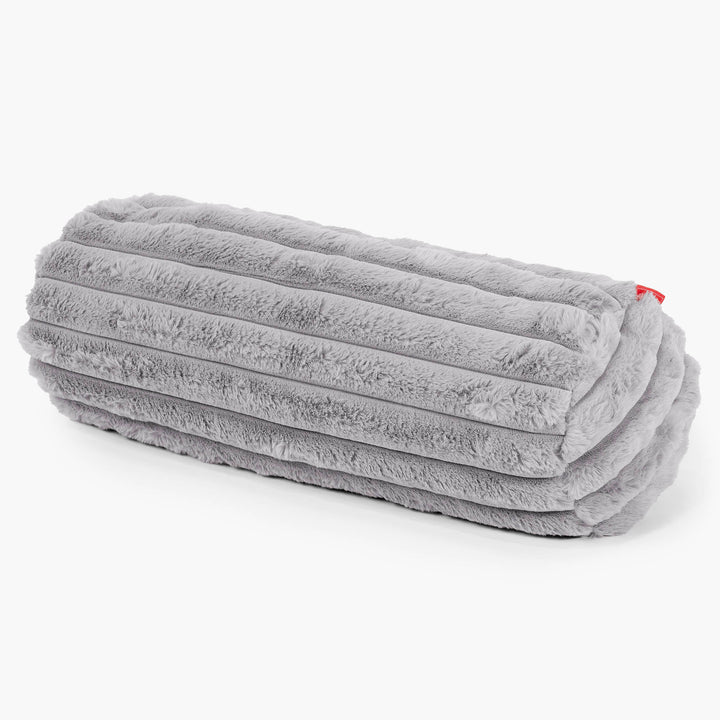 Bolster Scatter Cushion Cover 20 x 55cm - Ultra Plush Cord Grey 01