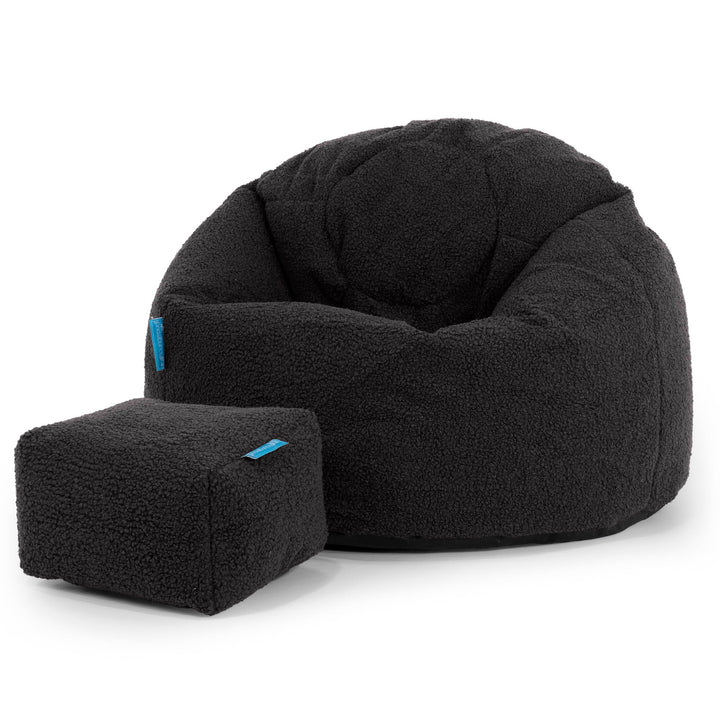 Classic Kids Bean Bag Chair 1-5 yr - Boucle Graphite Grey 02