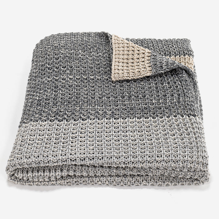 Throw / Blanket - Knitted Chester Grey 03