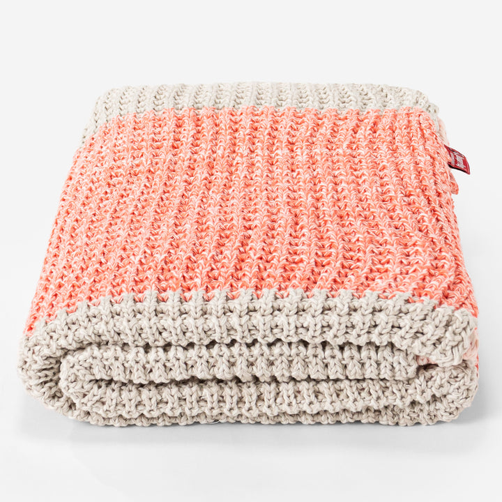 Throw / Blanket - Knitted Chester Pink 03