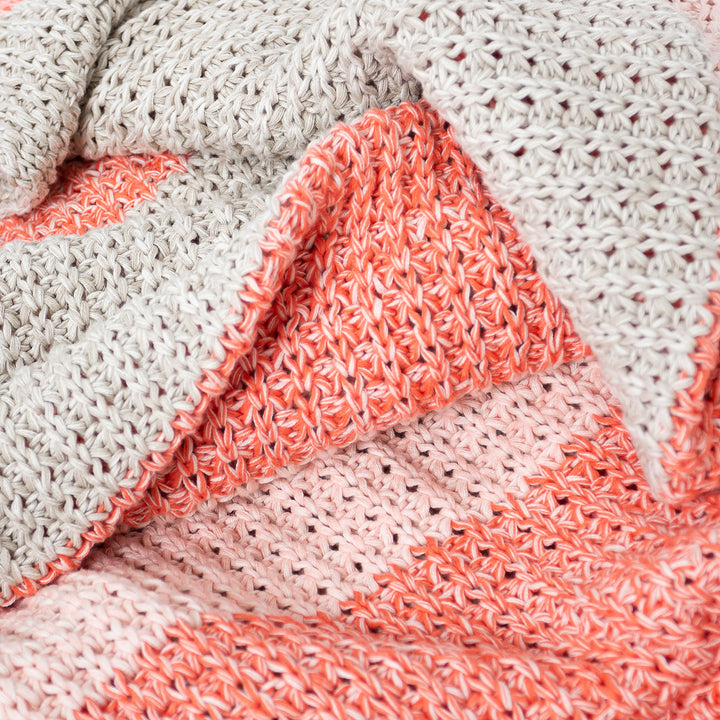 Throw / Blanket - Knitted Chester Pink 04