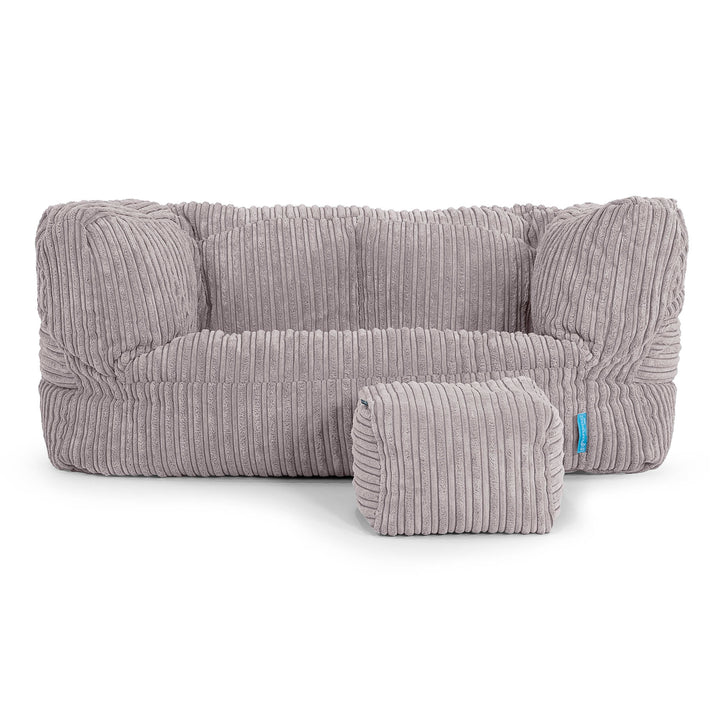 Albert Kids Sofa Bean Bag 2-6 yr - Cord Aluminium Silver 02