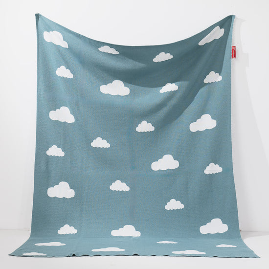 Throw / Blanket - Knitted Cloud Blue 01