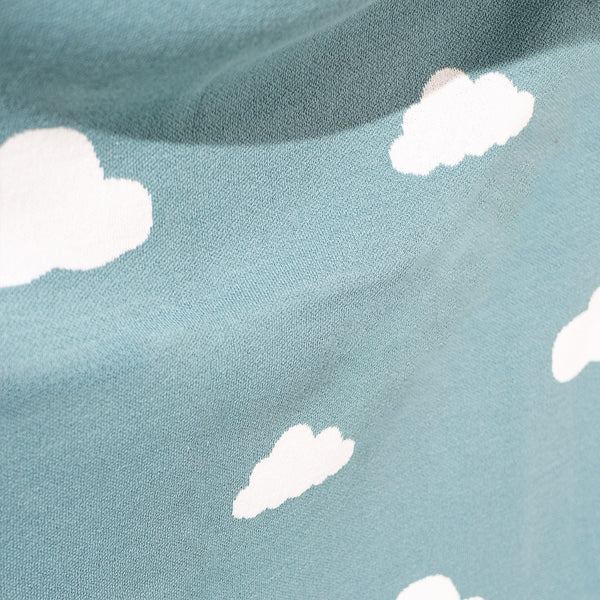 Throw / Blanket - Cotton Blend Cloud Blue Fabric Close-up Image