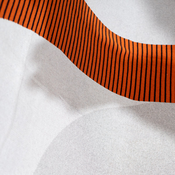 Throw / Blanket - Knitted Colourblock Abstract Orange Fabric Close-up Image