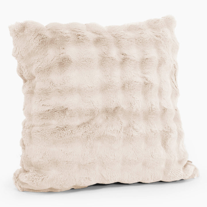 Extra Large Scatter Cushion Cover 70 x 70cm - Bubble Faux Fur Cream 02