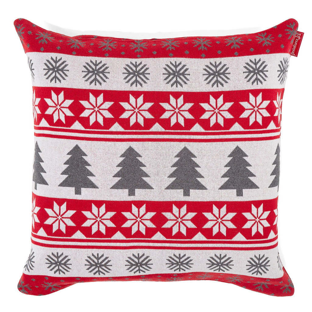 Lounge Pug Extra Large Scatter Cushion 70 x 70cm Knitted Christmas Fairisle Red Decorative Pillow Square Sofa Cushions Big Bertha Original UK