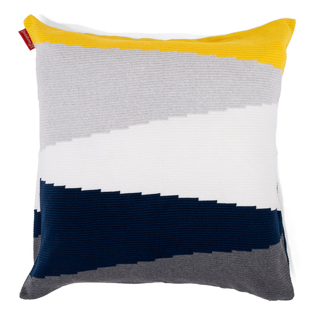 Extra Large Scatter Cushion Cover 70 x 70cm - Knitted Colourblock Multi 01