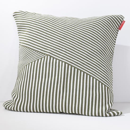 Extra Large Scatter Cushion Cover 70 x 70cm - Knitted Stripe Green 02