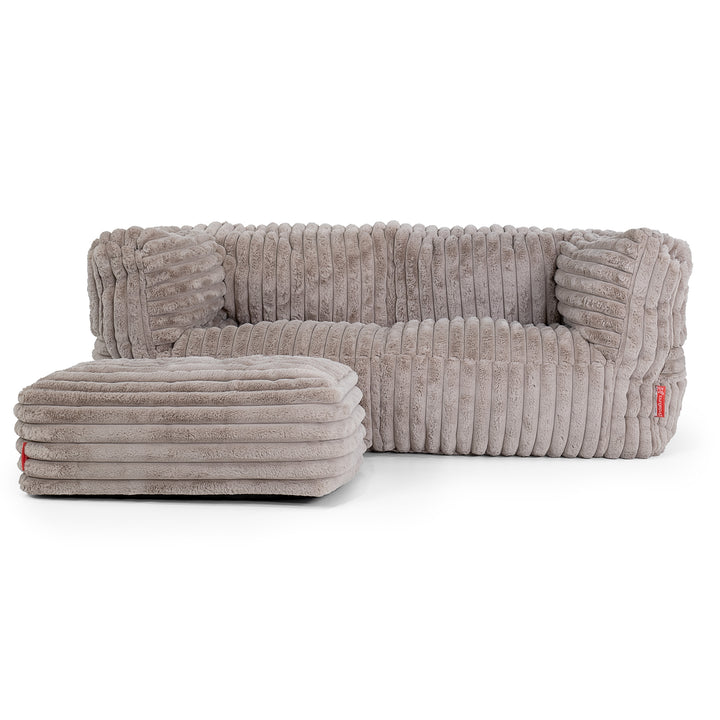 The 2 Seater Albert Sofa Bean Bag - Ultra Plush Cord Minky 02