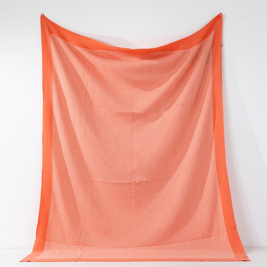 Throw / Blanket - Knitted Herringbone Coral Pink 01