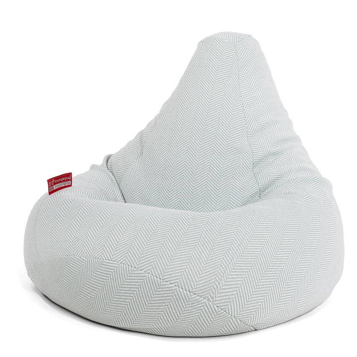 Highback Bean Bag Chair - Knitted Herringbone Duck Egg 02