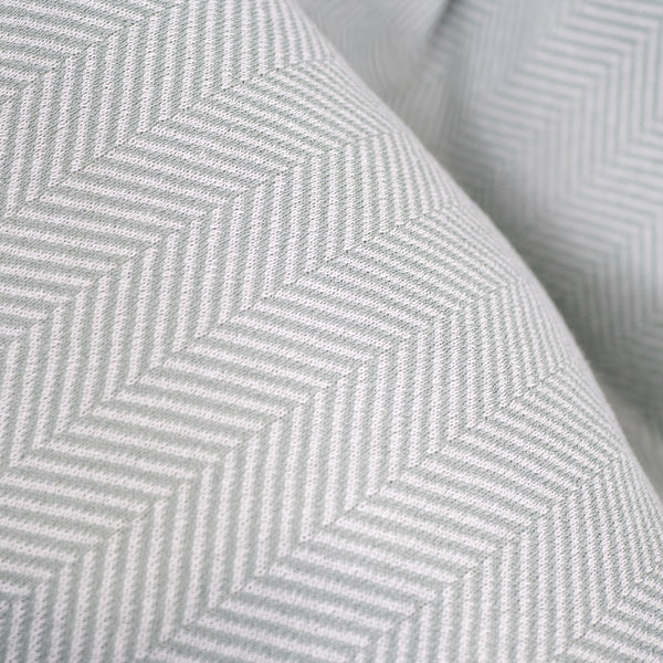 Highback Bean Bag Chair - Cotton Blend Herringbone Duck Egg Fabric Close-up Image