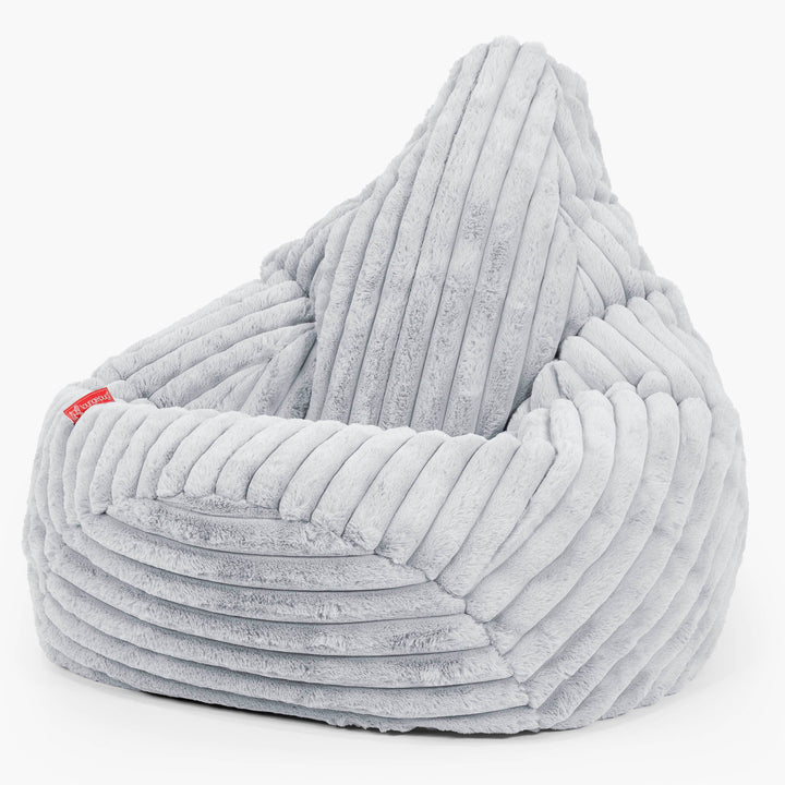 Highback Bean Bag Chair - Ultra Plush Cord Duck Egg Blue 02