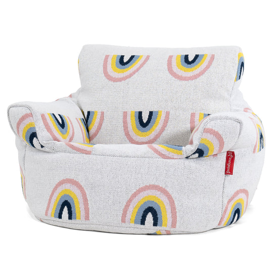 Kids Armchair Bean Bag for Toddlers 1-3 yr - Knitted Rainbow 01