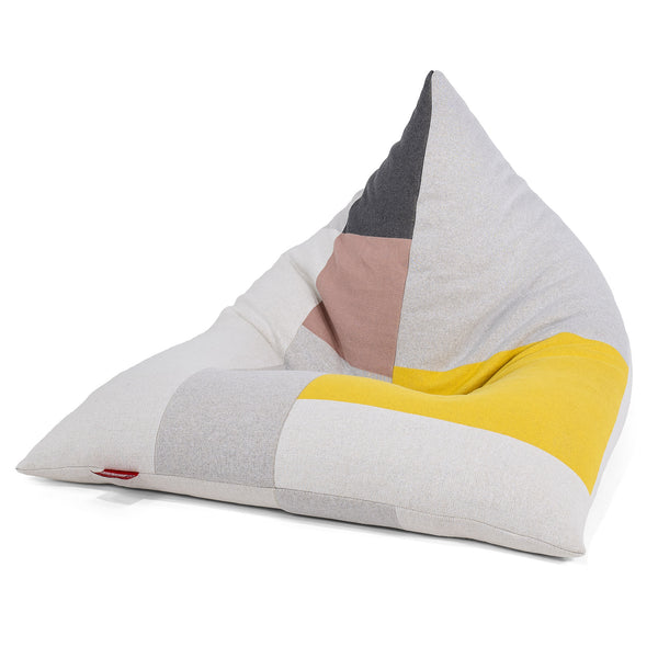 Gaming Lounger Bean Bag - Knitted Colourblock Grey 01