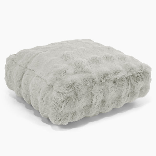 Large Floor Cushion - Bubble Faux Fur Sage Green 01