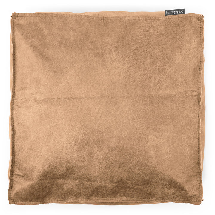 Large Floor Cushion - Distressed Leather Honey Brown 02