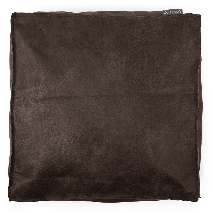 Large Floor Cushion - Distressed Leather Natural Slate 02