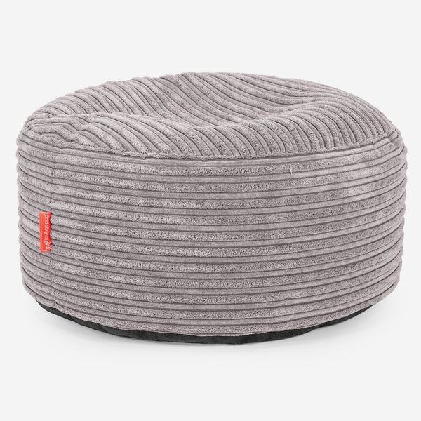 Ottoman Pouf - Cord Silver Grey