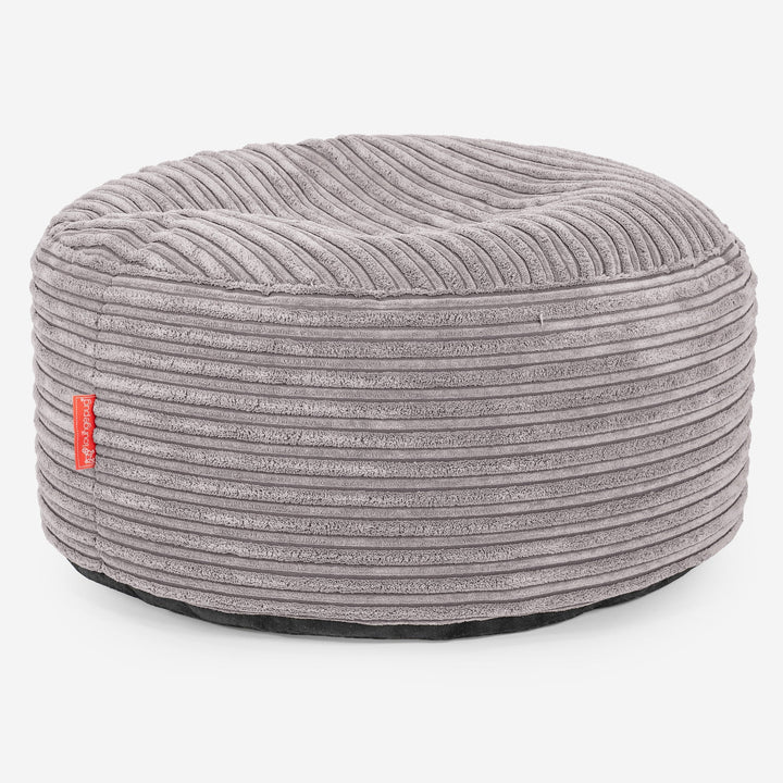 Ottoman Pouf - Cord Silver Grey 02