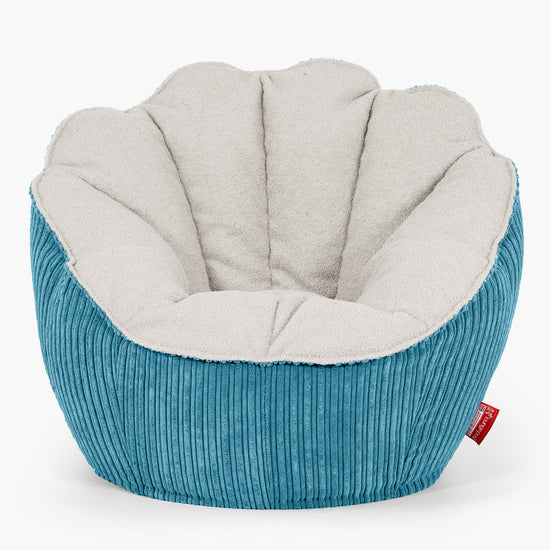 Natalia Sacco Bean Bag Chair - Boucle & Cord Aegean Blue 01