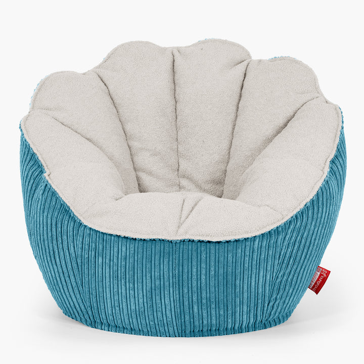 Natalia Sacco Bean Bag Chair - Boucle & Cord Aegean Blue 01