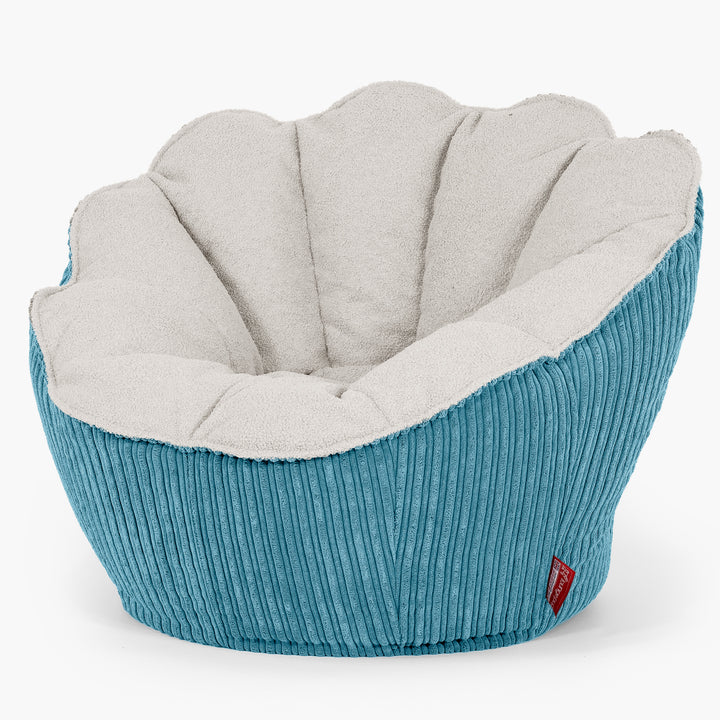 Natalia Sacco Bean Bag Chair - Boucle & Cord Aegean Blue 02