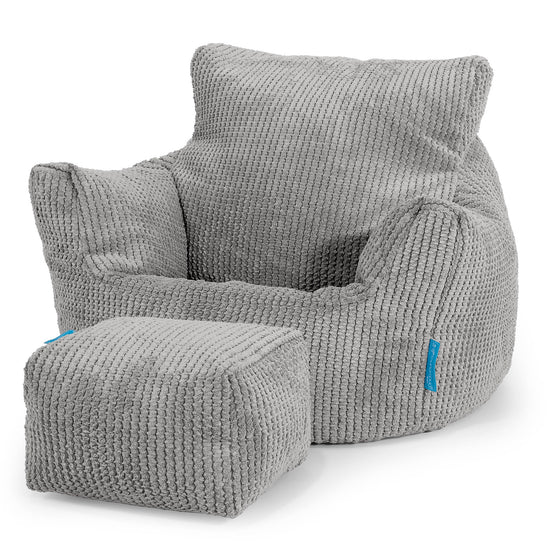 Kids Armchair Bean Bag for Toddlers 1-3 yr - Pom Pom Charcoal Grey 02