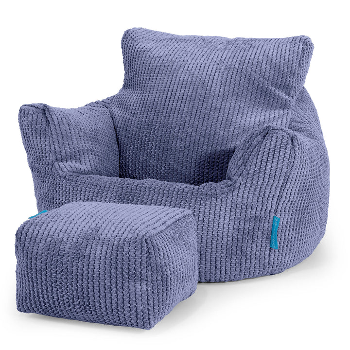 Kids Armchair Bean Bag for Toddlers 1-3 yr - Pom Pom Purple 02