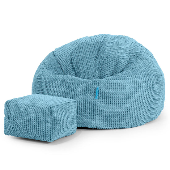 Classic Kids Bean Bag Chair 1-5 yr - Pom Pom Aegean Blue 02