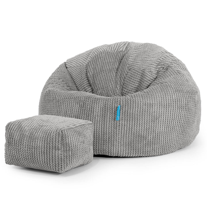 Classic Kids Bean Bag Chair 1-5 yr - Pom Pom Charcoal Grey 02