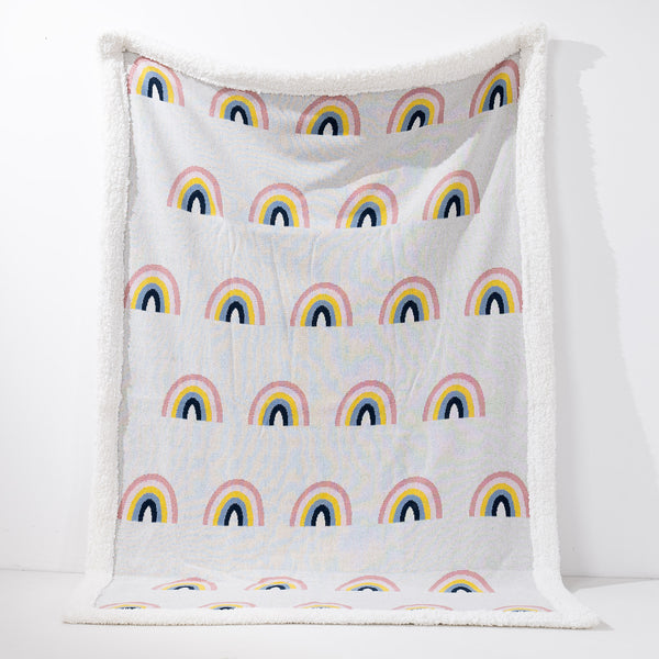 Throw / Blanket - Knitted Rainbow 01