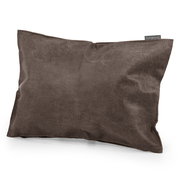 Decorative Rectangular Cushion Cover 35 x 50cm - Distressed Leather Natural Slate Fabric Close-up Image