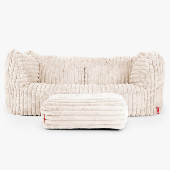 Ruben Bean Bag Sofa - Ultra Plush Cord Cream 02