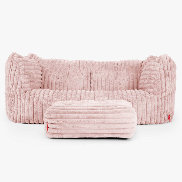 Ruben Bean Bag Sofa - Ultra Plush Cord Dusty Pink 02