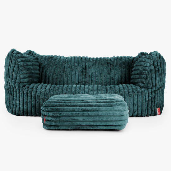 Ruben Bean Bag Sofa - Ultra Plush Cord Teal 02