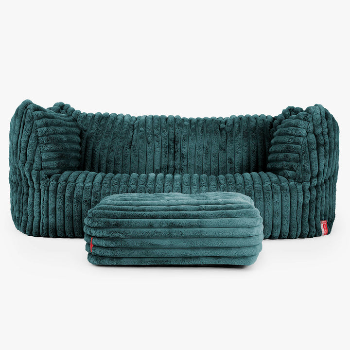 Ruben Bean Bag Sofa - Ultra Plush Cord Teal 02