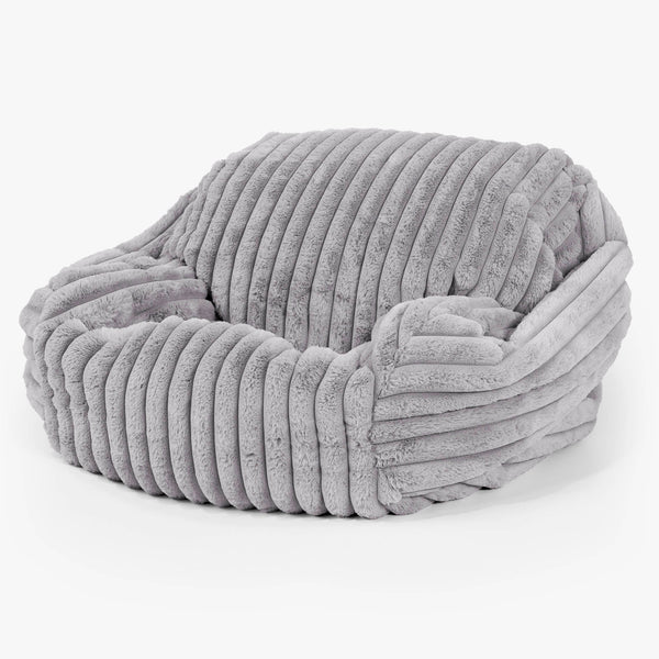 Sabine Bean Bag Armchair - Ultra Plush Cord Grey 01