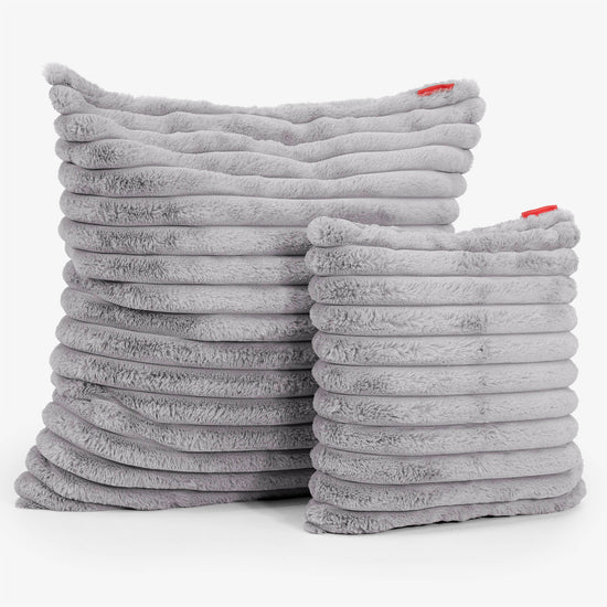 Scatter Cushion Cover 47 x 47cm - Ultra Plush Cord Grey 02