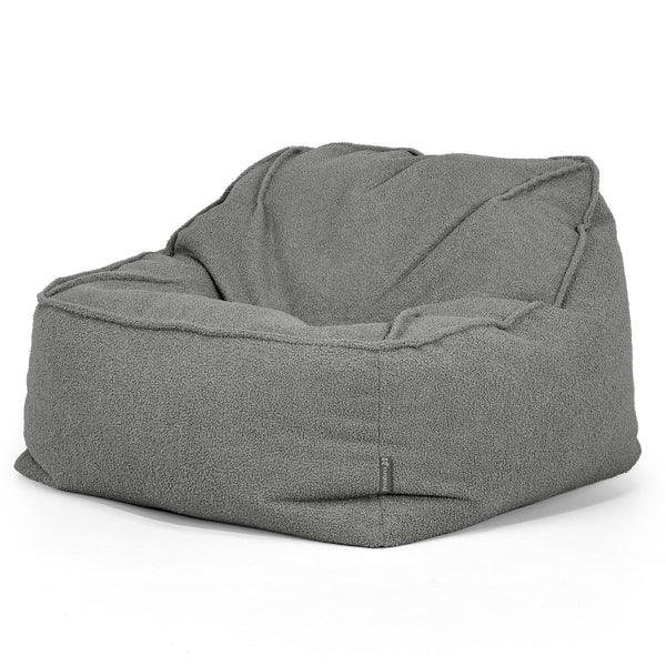 Sloucher Bean Bag Chair - Boucle Grey