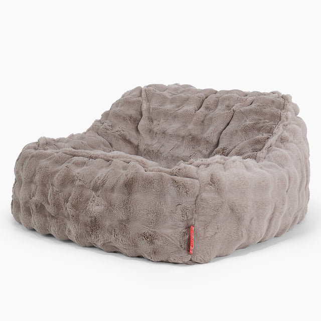 Sloucher Bean Bag Chair - Bubble Faux Fur Mink 01