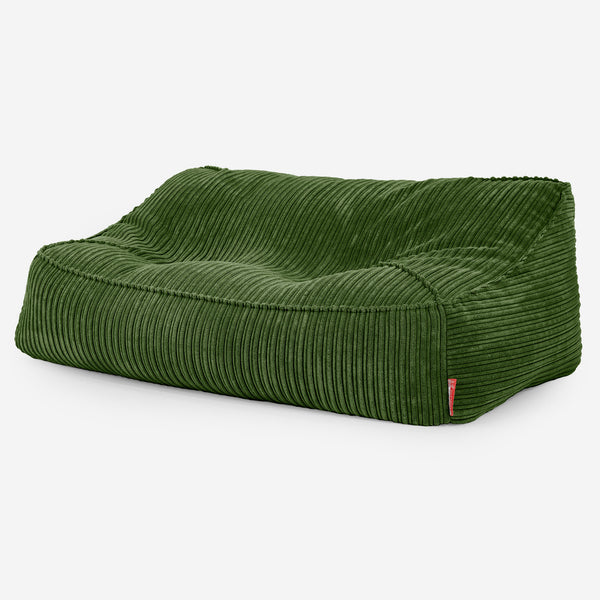 Sloucher Bean Bag Sofa - Cord Forest Green