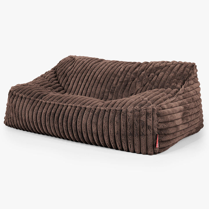 Sloucher Bean Bag Sofa - Ultra Plush Cord Sable 01