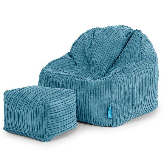 Sloucher Child's Bean Bag 2-6 yr - Cord Aegean Blue 03